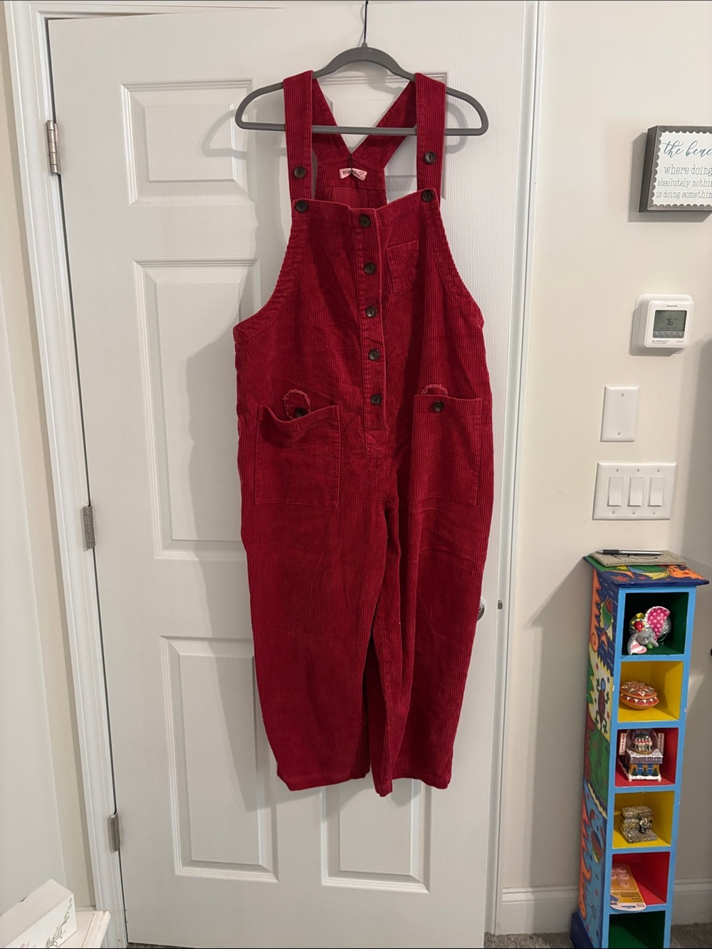Red Corduroy Overalls